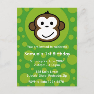 Carte Postale Invitation de Singe Cheeky [chaux]