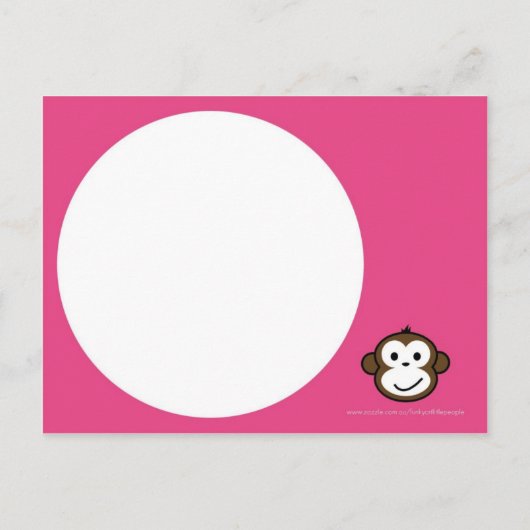 Carte Postale Invitation de singe Cheeky [rose] (Dos)