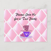 Carte Postale Invitation de Teacups Tea Party (Devant)