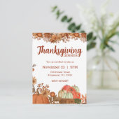 Carte Postale Invitation de Thanksgiving Conception d'automne (Debout devant)