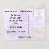 Carte Postale Invitation de thème de jazz blues rétro pour une f (Dos)