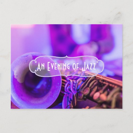 Carte Postale Invitation de thème de jazz blues rétro pour une f (Devant)