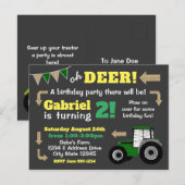 Carte Postale Invitation de tracteur de tableau, tracteur d'anni (Devant / Derrière)