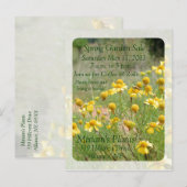 Carte Postale Invitation de vente de jardin (Devant / Derrière)