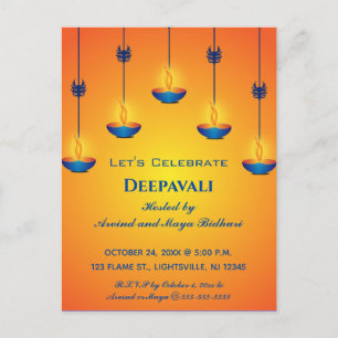 Carte Postale Invitation Deepavali