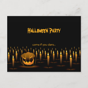 Carte Postale Invitation des bougies du Citrouille malin Hallowe
