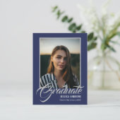 Carte Postale Invitation des diplômés Moderne Editable Photo Ble (Debout devant)