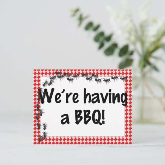 Carte Postale Invitation d'été à un barbecue (Debout devant)