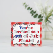 Carte Postale Invitation d'été pour 4 juillet barbecue (Debout devant)
