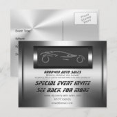 Carte Postale Invitation d'événement de vente automatique - faux (Devant / Derrière)