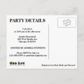 Carte Postale Invitation d'Fête des mariées Rustic Chalkboard (Dos)