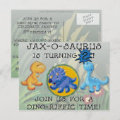 Carte Postale Invitation Dino PERSONNALISÉ (Devant / Derrière)