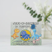 Carte Postale Invitation Dino PERSONNALISÉ (Debout devant)