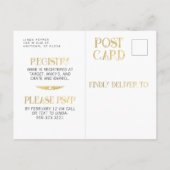 Carte postale Invitation douche nuptiale Art Déco  (Dos)