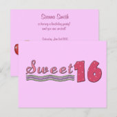Carte Postale Invitation du 16e anniversaire (Devant / Derrière)