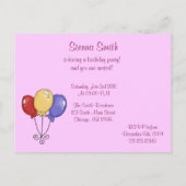 Carte Postale Invitation du 16e anniversaire (Dos)