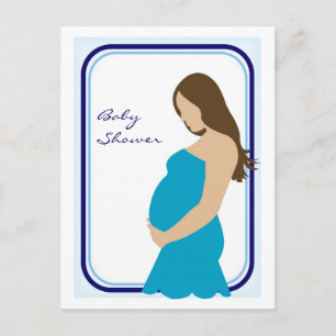 Carte Postale Invitation du Baby shower du ventre de la race