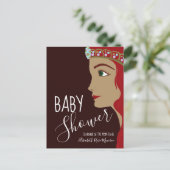 Carte Postale Invitation du Baby shower rouge Princesse (Debout devant)