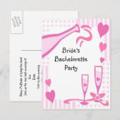 Carte Postale Invitation du Bachelorette Party (Devant / Derrière)