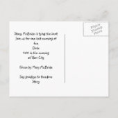 Carte Postale Invitation du Bachelorette Party (Dos)