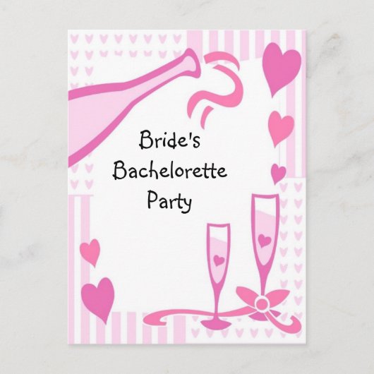 Carte Postale Invitation du Bachelorette Party (Devant)