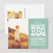 Carte Postale Invitation du barbecue Rustique | Couleurs modifia (Devant / Derrière)