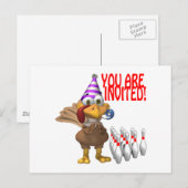 Carte Postale Invitation du Bowling Party (Devant / Derrière)