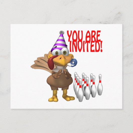 Carte Postale Invitation du Bowling Party (Devant)