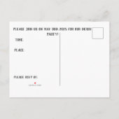 CARTE POSTALE INVITATION DU CASQUETTE NOIR DERBY (Dos)