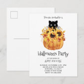 Carte Postale Invitation du citrouille Halloween (Devant / Derrière)