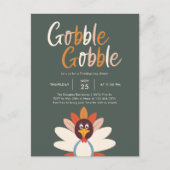 Carte postale Invitation du Gobble Gobble Thanksgi (Devant)