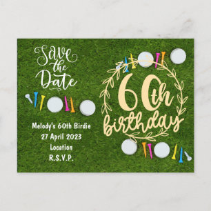 Carte Postale Invitation du Golf Party Enregistrer la date 60e a