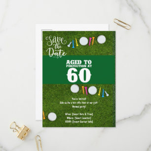 Carte Postale Invitation du Golf Party Enregistrer la date 60e a
