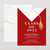 Carte Postale Invitation du Grad Casquette Graduation Party (Devant / Derrière)