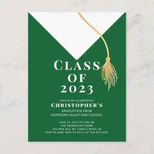 Carte Postale Invitation du Grad Casquette Graduation Party