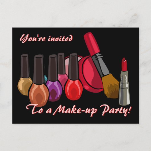 Carte Postale Invitation du groupe de maquillage (Devant)