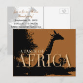 Carte postale Invitation du parti à thème africain (Devant / Derrière)