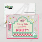 Carte postale Invitation du parti des années 1950 (Devant / Derrière)