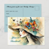 CARTE POSTALE INVITATION DU PARTI FANCY CASQUETTE DERBY (Devant / Derrière)