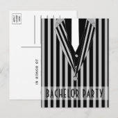 Carte Postale Invitation du parti mafia Suit Bachelor Party (Devant / Derrière)