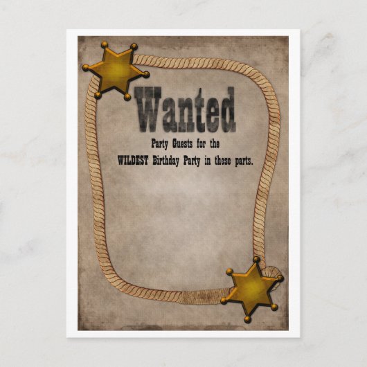 Carte Postale Invitation du parti occidental (Devant)