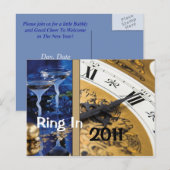 Carte postale Invitation du réveillon du Nouvel An (Devant / Derrière)
