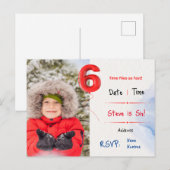 Carte Postale Invitation du sixième anniversaire du garçon (Devant / Derrière)