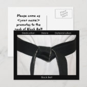 Carte Postale Invitation du test de promotion de la ceinture noi (Devant / Derrière)