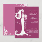 Carte Postale Invitation d'une Fête des mariées de mariée élégan (Devant / Derrière)