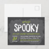 Carte Postale Invitation Éffrayante à la fête d'Halloween (Devant / Derrière)