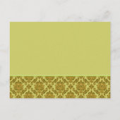 Carte Postale Invitation Elegant Lime & Gold Mariage damassé (Dos)