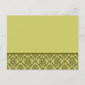 Carte Postale Invitation Elegant Lime Mariage damassé (Dos)