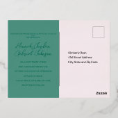 Carte postale Invitation Emerald Mariage Foil (Verso)