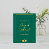 Carte postale Invitation Emerald Mariage Foil (Debout devant)